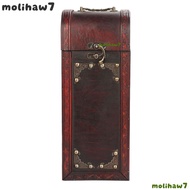 MOLIH Wine Box, Wooden 13.78 x 5.31 x 4.72in Wine Gift Box, Retro Single Bottle Capacity Lid And Han