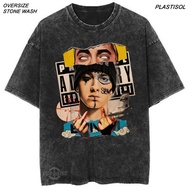 Stone Wash EMINEM Oversize T-Shirt - PARENTAL ADVISORY vintage washed plastisol t-shirt