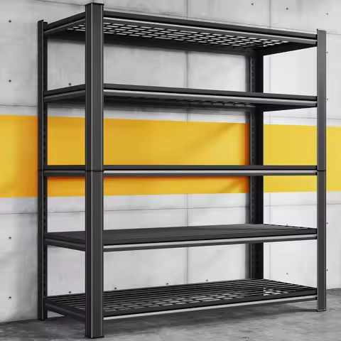 72" H X 48" W X 24" D Heavy Duty Garage Shelving Unit 5 Tier 3500 LBS Storage Shelves Adjustable Ind