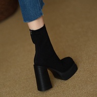 Casual Style Thick-Heeled Martin Boots - Comfortable Fall/Winter Boots