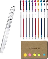Pilot Hi-tec-c Coleto 5 Color Multi Pen Body Component, Clear, Rubber grip, 0.3mm 10 Color Ink Refil