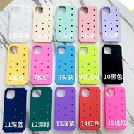 Foreign Trade Applicable Apple iPhone11 16Plus Hole DIY Shoe Buckle Pattern Silicone Phone Case