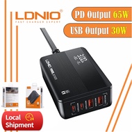 LDNIO Gan Charger 65W 1.5M Desktop Charger A4808Q PD Output 65W QC USB 30W Super Fast Charge A4809C 