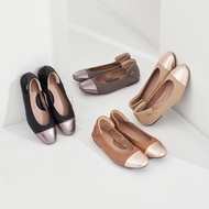 KIAH 51102 | EMMA  รองเท้าแฟลตหนังแกะ สีทูโทนสุดเก๋