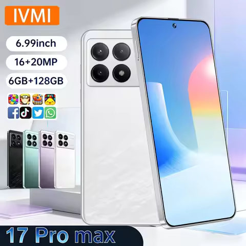 IVMI 17 Pro Max Unlocked Smartphone Android 12 6GB+128GB 6.99 Inch Screen Support Google Services Mo