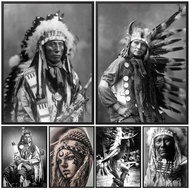 Aboriginal Indian Family Tribe Race Nordic Poster Wall Art Canvas Painting Wall Pictures For Living 