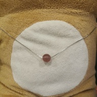 18K Gold plated White Gold Plated Strawberry Quartz Necklace