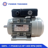 Famoze Pro Dinamo 0.5 HP 1 Phase 2800 RPM / 1400 RPM GMYL 1/2 PK Elektro Motor Penggerak Diesel Mesin Giling Dll