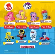 Mcd Mcdonalds Mcdonald My Little Pony and Transformers toys for Happy Meal