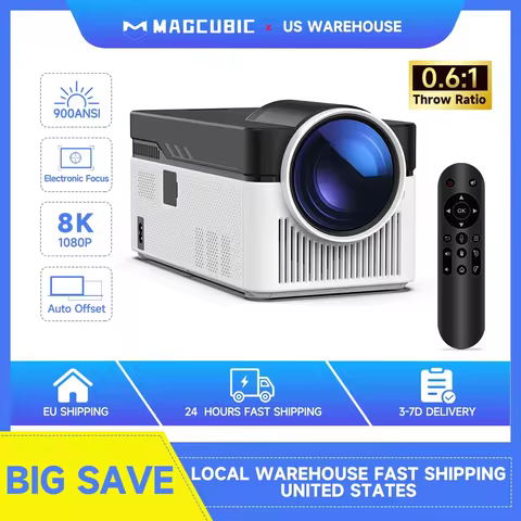 Magcubic HY450 Ultra Short Throw Projector 900ANSI 8K 1080P BT5.4 Auto Offset Electronic Focus Home 