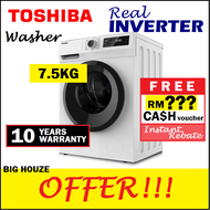 [FREE SHIPPING] Toshiba 7.5KG 8.5KG Front Load Washer Full Automatic Washing Machine Auto Real INVERTER TW-BH85S2M Bigger than Mesin Basuh Baju 7KG 8KG