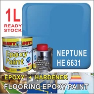 HE 6631 NEPTUNE  ( 1L ) EPOXY PAINT ( HEAVY DUTY BRAND ) CAT EPOXY LANTAI / Heavy Duty Protection / CERAMIC TILE CEMENT