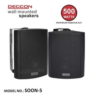 DECCON ตู้ลำโพงพร้อมขาติดผนัง 5 นิ้ว 500วัตต์ (แพ็ค2ตัว) รุ่น SOON-5 (ส่งฟรี)