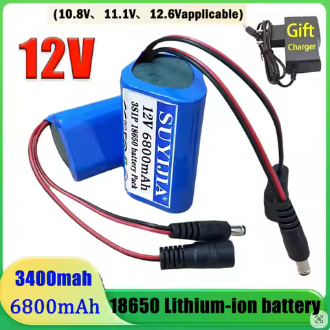 New Original 12V 3S1P Battery 6800mAh 12.6v 11.1v 18650 Lithium-ion Battery Pack Rechargeable Batter