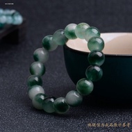 Jade Bracelet Jade Bracelet Jade Jade Floating Flower Jade Bracelet Blue Floating Flower Round Bead 