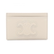 [二手，A級] Celine CELINE卡包，淺灰色皮革，女款。