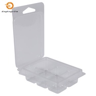 100 Packs Wax Melt Clamshells Molds Square, 6 Cavity Clear Plastic Cube Tray for Candle-Making & Soa