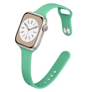 สายบางสำหรับนาฬิกา Apple Ultra 2 49Mm 42Mm 38Mm 44Mm 40Mm ซีรีย์ IWatch SE2/6/5/4สายซิลิโคนแบบผอมสำหรับผู้หญิง45Mm 41Mm สำหรับ Apple Watch Series 9 8 7