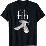 Men's cotton T-shirt Fih Shoes Fish Funny Misspelled Fish Meme Fih Calling Humor T-Shirt