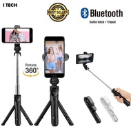 I Tech Bluetooth Selfie Stick Monopod Tripod 360 with Remote Control