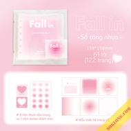 Bộ sổ còng binder  S07 làm Bullet journal nhật ký Take note Pastel màu Ombre kèm sticker đánh dấu sá