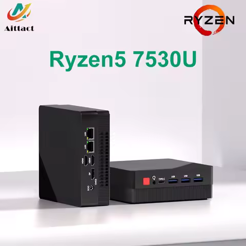 Aittact Mini PC AMD Ryzen5 7530U 4500U 4300U 5300U Desktop Gaming Computer WIFI5 BT4.0 DDR4 Triple D