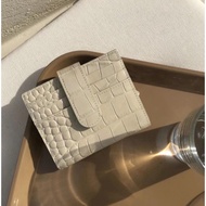 Tintin Korea Genuine Korean bucks & leather Designer Brand Simple Short Clip Card Holder B09