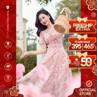 BEM Design Square Neck Midi Flared Floral Dress (DR730)