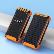 ¤Brand new solar power bank 20000 mAh mobile power bank with built-in cable large capacity wireless power bank