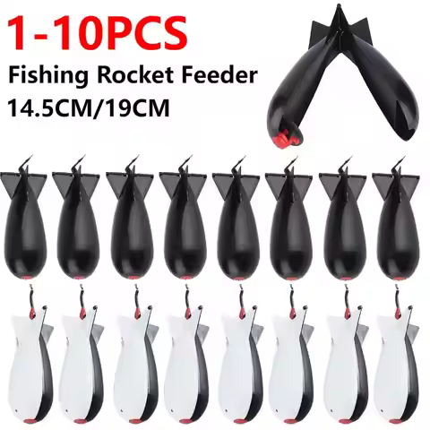 1-10pcs Carp Fishing Rocket Feeder Portable Small Spod Bomb Float Bait Holder Pellet Rockets Feeders