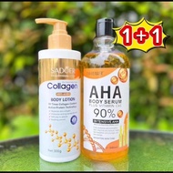 [1 แถม 1] AHA  Body serum 90% + SADOER Collagen lotion