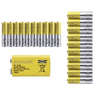 [READY STOCK FAST DELIVERY] IKEAA ALKALISK Alkaline Battery LR03 AAA 1.5V, LR6 AA 1.5V, 6LR61 9V