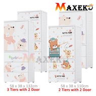 MAXEKO SW007 Bear Theme Cartoon Design Plastic Kids Kids Almari Kain Almari Almari Plastik Almari ka