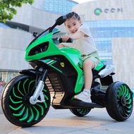 Children's Electric Motorcycle, Suitable for Adults, Boys and Girls, Three-Wheeled, Dual-Seater, Rec