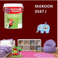 MAROON 0587 J ( 5L ) Nippon Paint Interior Vinilex Easywash Lustrous / EASY WASH / EASY CLEAN
