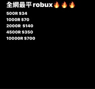 ［全網最平🔥🔥Robux ］10000R低至700HKD🔥秒速到帳