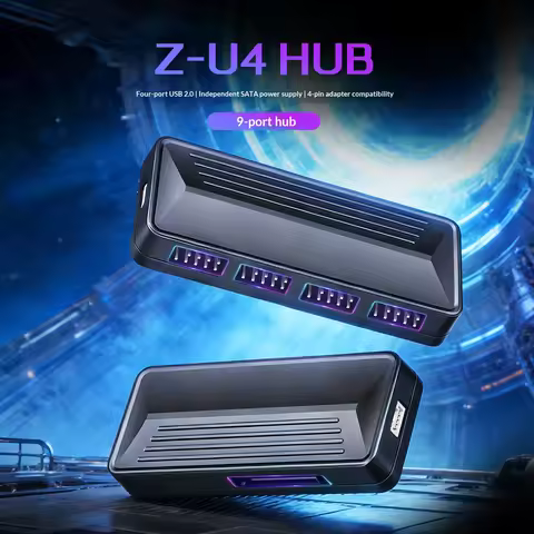 WANJIA Z-U4 9-pin Hub 4-port USB 2.0 Independent SATA power supply 4-pin to 9-pin compatible design