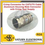 RG6 Crimp Connector for CATV/TV Cable Aluminum Housing Male Connector with Crimp Tool Supply