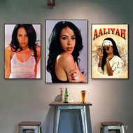 Singer A_AalIyAh Poster Prints, Modern Wall Art, Living Room, Bedroom, Dining Room, Bar, Cafe, Home 