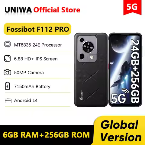 Fossibot F112 PRO 5G Rugged Phone 6.88" HD+ Dimensity 6300 24G(8+16)+256G Mobile Phone 50MP 7150mAh 