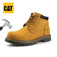 New Caterpillar cowhide safety boots CAT outdoor motorcycle shoes fashionable retro steel toe boots