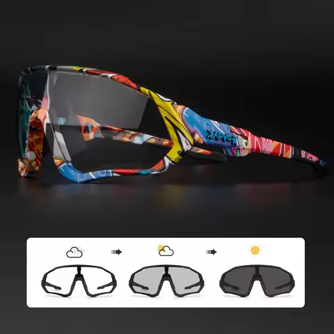 Kapvoe Photochromic Cycling Sunglasses Men Women Sport Road Mtb Mountain Bike Bicycle Glasses Cyclin
