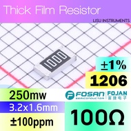 100R 1206 ±1% SMD Thick Resistor 1000 100Ω FRC1206F1000TS FOJAN