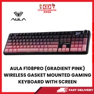 AULA F108PRO (GRADIENT PINK) WIRELESS GASKET MOUNTED GAMING KEYBOARD WITH SCREEN