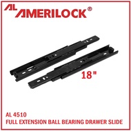 AMERILOCK Drawer Guide / Drawer Slide Ball Bearing type Black (per pair)