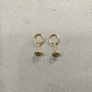 1 gram young gold bean sprout model children's earrings