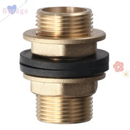 BORRAONE Tube Adaptor, G1/2 G3/4 G1 Male Brass Bulkhead Fitting, Water Tank Joint Hose Fitting Water