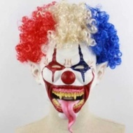 Halloween Funny joker mask Green Hair Red Nose Latex Headgear Jack mask joker mask