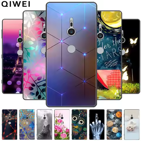 Case For Sony Xperia XZ1 XZ2 XZ3 Cover Silicone Painted Soft Phone Back Cases for Sony XZ2 Compact P
