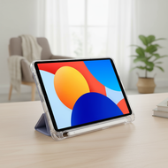 Redmi Pad SE 8.7 inch Case Foldable Transparent Cover with Pen Holder for Xiaomi Pad 7  Sarung Lipat